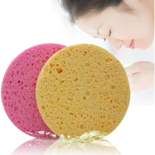 10Pcs/pack Apply Makeup To Clean Skin Natural Wood Fiber Face Wash Cleansing Round Sponge Beauty Makeup Tools #83993