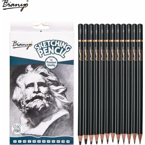 12Pcs 2H-12B Sketch Painting Drawing Pencil Set Non-toxic Standard Pencils for Office School Charcoal Pencil Art Supplies