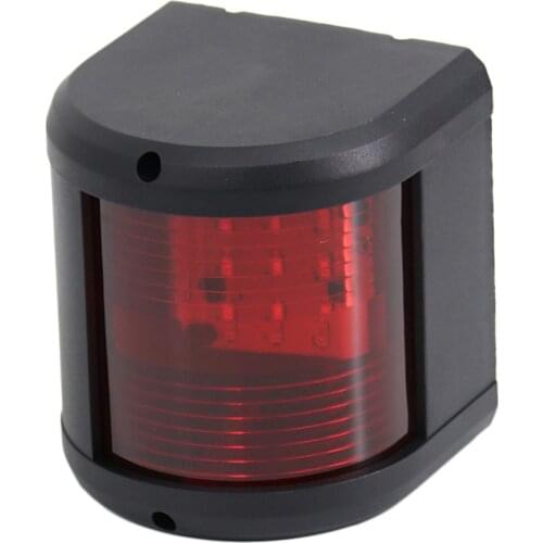 12V Boat Marine LED Navigation Lights Marine Navigation Lamp, Black Plastic Shell, Red LED for Boat Pontoon Yacht Skeeter