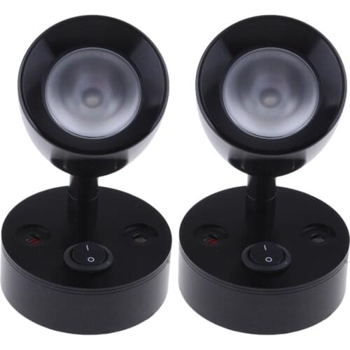 2 Pcs Boat/RV/Camper Adjustable Brightness Reading Light Interior Desk Lamp 3W 12V 24V 3000K Waterproof