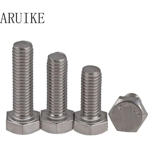 20pcs / lot DIN933 \ GB5783 M6x60mm M6 * 60mm hexagonal stainless steel 304 bolts off the bolt