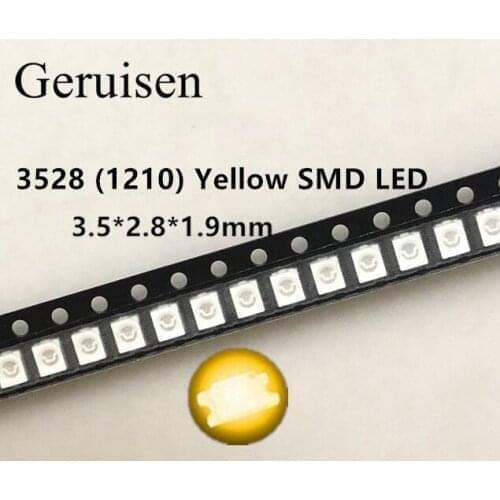 2000 pcs Yellow POWER TOP 1210 3528 SMD SMT PLCC-2 1500MCD Ultra Bright LED New Wholesale