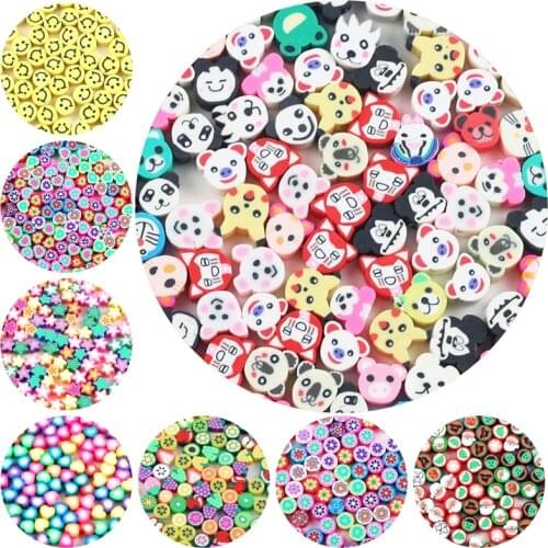 30pcs 10mm Cartoon/Animal/Smiley Beads Shape Clay Spacer Beads Polymer Clay Beads For Jewelry Making DIY Handmade Accessories