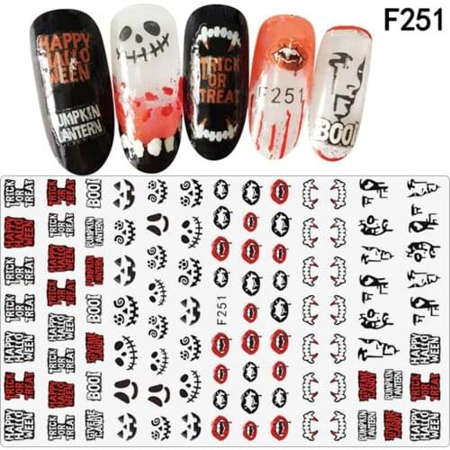3D Nail Sticker Halloween Patterns Back Glue Decals Decoration Nails Accessories Fashion Manicure Sticker Manicure Tool