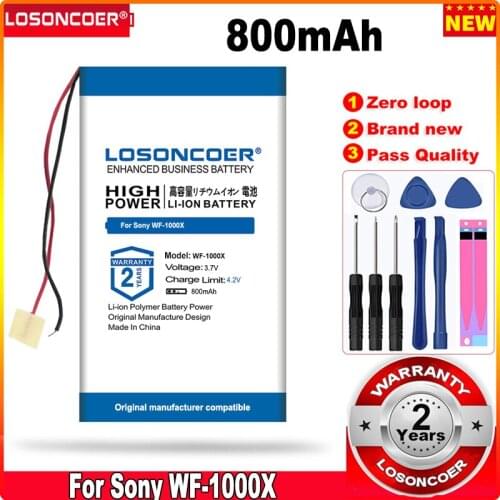 LOSONCOER WF-1000X Battery 3000mAh For Sony WF-1000X Headset 2 Lines