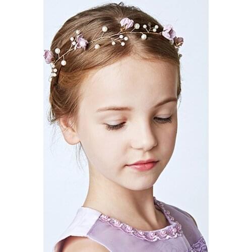 Little Girls Hair Accessories Banquet Wreath Performance Headdress Nifty and Lovely Hair band Pearl Hair Jewelry Flower girl