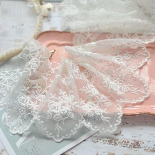 White lace mesh handmade diy sleeve collar skirt curtain decoration clothes clothing fabric