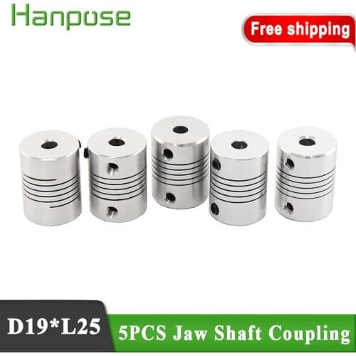 Free shipping 5PCS Flexible Coupling OD 19x25mm wholesale Dropshipping CNC Motor Jaw Shaft Coupler 5mm x 8mm