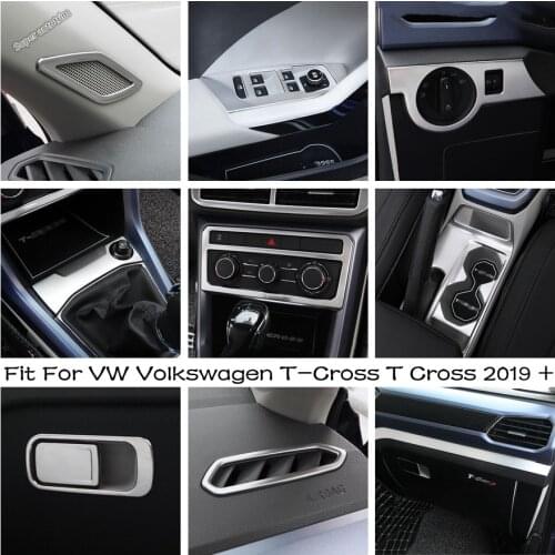Glove Box Handle Sequins / Central Control Instrument Panel Sticker Cover Trim For VW Volkswagen T-Cross T Cross 2019 - 2021