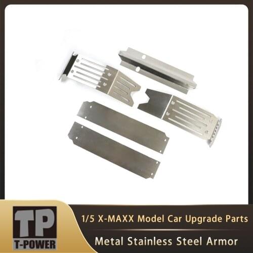 RC CAR Parts 1/5 X-MAXX 77086-4 Bigfoot Upgrade Accessories Metal Stainless Steel Armor Chassis Armor Bottom Protection TRAXXAS