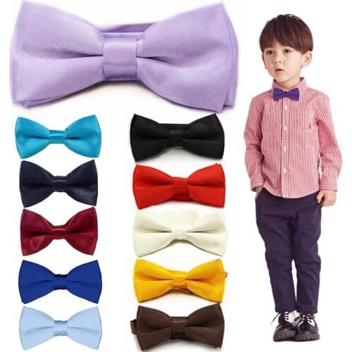 14 Color Children Fashion Formal Classic Solid Color Butterfly Wedding Dinner party School Bowtie Kid Tie Blue Red Black