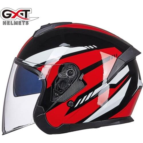 2019 New Light type GXT electric Motorcycle helmet men/women Double lens Half Face Motorbike helmet with PC Lens Visor Size M-XL