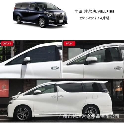 Chrome Door Visor Side Window Deflector Shade Sun Rain Shield Silver Trips Eaves for Toyota Alphard 2020