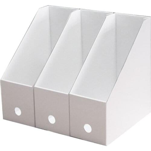 Multifunctional Corrugated Cardboard Desk File Storage Box Foldable Magazine File Holder Desktop Sundries Organizer HCCY
