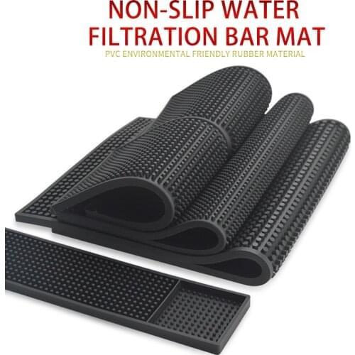 Non-slip Bar Rubber Mat PVC Pad Coaster Kitchen Placemat Bar Rectangle Mat Cup Mug Set Beer Whiskey Waterproof Bar Accessories