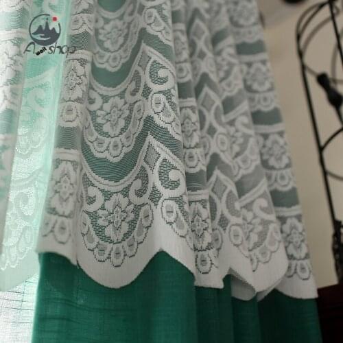 AS New Korean Beautiful Princess Style Sweet Window Screen Custom Translucent Bay Window Curtains for Living Dining Room Bedroom