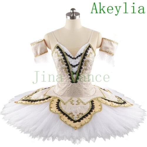 Professional Ballet Tutu Paquita classical Pancake Tutus Girls ivory white Professional Ballet Tutus Non-stretchy Ballet Tutu