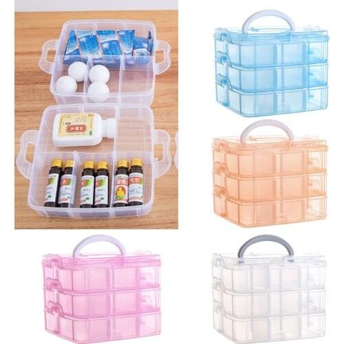 Transparent Portable Large Jewelry Organizer Removable Grids Jewelry Storage Rings Necklaces Box Container Case Display