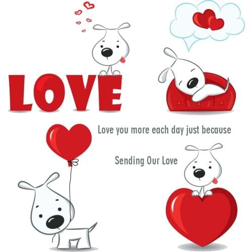 AZSG Lovely Dog Heart-shape Clear Stamps For DIY Scrapbooking Decorative Card making Crafts Fun Decoration Supplies 13*13cm