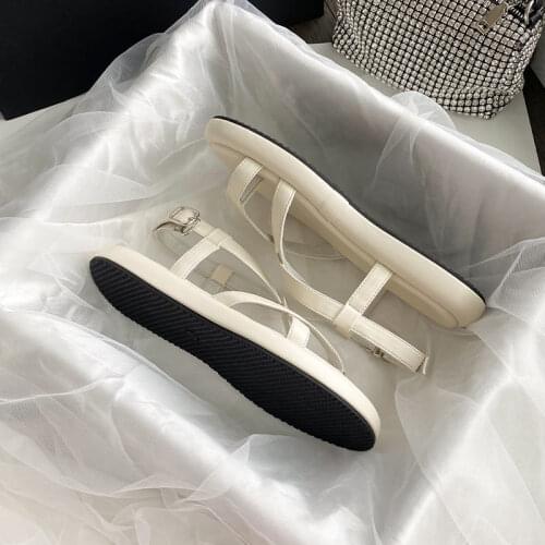 Solid Color Flip-flops Thick-soled Roman Sandals Female Fairy Trend 2021 Summer New Non-slip Soft Bottom Wild Flat Bottom