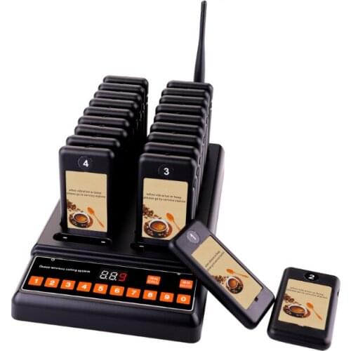 Daytech 1KM Long RangeWireless Guest Paging Calling System 20 Pieces Queue Paging Coaster Pager for fasfood restaurant cafe