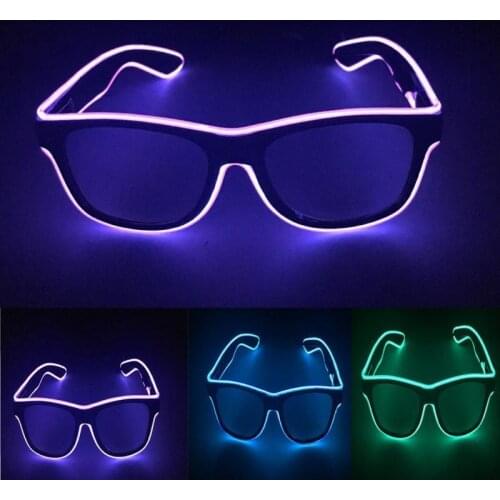 LED EL Cold Light Twinkling Eyeglass Party Dress Decorations Cosplay Prop Dancing Bar Dinner Gift Night Club Carnival Christmas