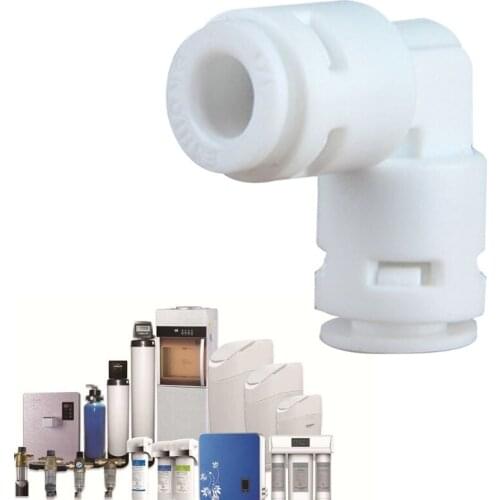 Tube Fittings L Connectors 0.25Inch Inner Push Type Air Fitting Quick Connect Ball Valve for RO System Water Filter Plas