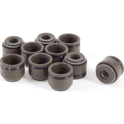 Uxcell 10 Pcs Motorcycle 4.3mm Top Inner Dia Rubber Valve Stem Oil Seal Brown, Pack