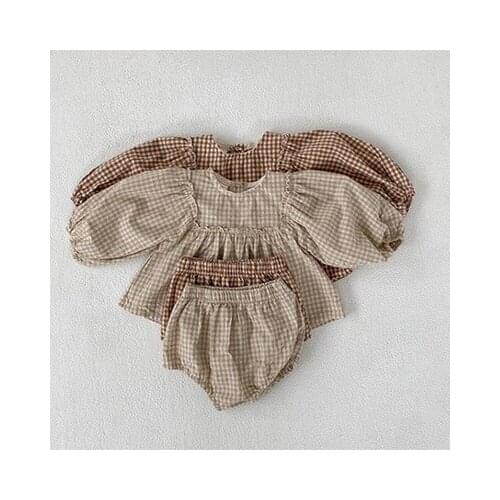 Vintage Lace Embroidery Girls Clothing Set Spring Fall Long Sleeve Infant Baby Jumpsuit for Toddler Girls Clothing Children Suit