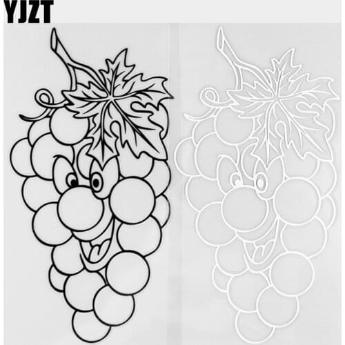 YJZT 8.3×16CM Fruits Vinyl Decals Cute Cartoon Grape High Quality Car Stickers Black / Silver 20B-0360