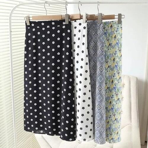 Jenny&Dave Long Skirts Wome Summer Midi Skirt Women England Elegant Summer Floral Printing Elastic Waist Faldas Mujer Moda 2021