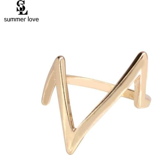 Summer Love Punk gold black designer metal lightning rings for men women party statement ring jewelry femme drop shipping