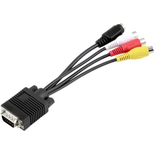 1pc 3 RCA Female Converter Cable New VGA to Video TV Out S-Video AV Adapter