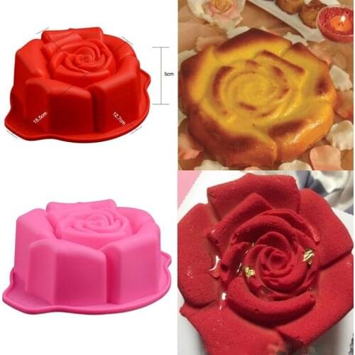 1 Piece High Quality Rose Shape Silicone Cake Mould Chocolate Pudding Mold Kitchen DIY Cake Baking Pan Cake Tools Random Color