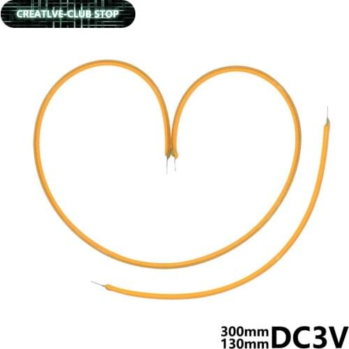 DC3V 130mm 300mm 2200K 10pcs Edison Bulb Filament Lamp Parts LED Chip Incandescent Light Accessories Diodes Flexible filament