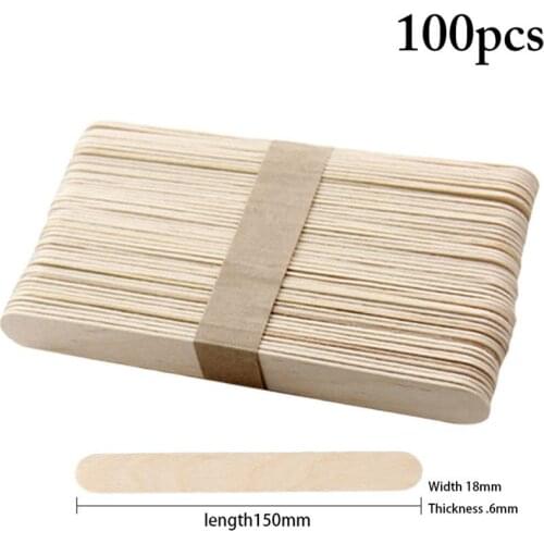 100Pcs/Set Ice Pop Sticks DIY Safe Nontoxic Wooden Popsicle Sticks Ice Cream Sticks Ice Cream Making Tools Accessories