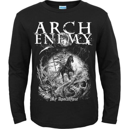 5 designs Swedish band Arch Enemy 3D Skull knight Rock Brand men women full long sleeve shirt heavy Metal Punk illustration tee