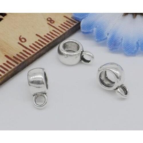Free Ship 300Pcs Tibetan Silver Connectors Bail Spacer Beads Pendant 9x4mm For Jewelry Making Craft DIY