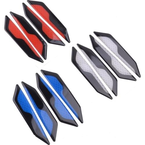 4pcs/Set Universal Safety Reflective Tape Car Door Edge Guard Sticker Decoration Decal Open Warning Mark Red/White/Blue