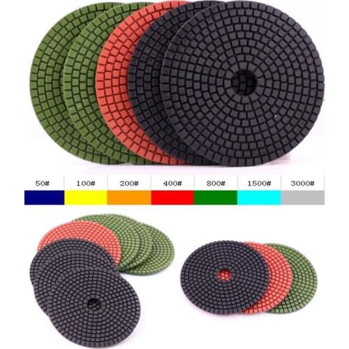 50# Premium Wet (125mm) with 2.5mm 5 inch wet stone polish pads for Granite and Marble