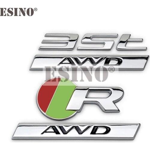 Car Styling Universal 3D Metal Alloy Emblem AWD R RS 25T 35T Car Body Badge Auto Accessory for Jaguar XE XF XJ F-Pace F-Type