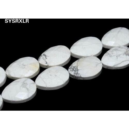 13 * 18mm Natural Faceted White Howlite Turquoises Stone Beads Water Drop Beads For Jewelry Making DIY Bracelet Accessories