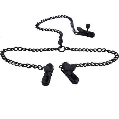 Black 3 Chain Metal Nipple Milk Clamps Nipple Clips Breast Bondage Restraints Accessory BDSM Adult Games Sex Toys For women