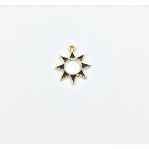 Eruifa 10pcs 15mm Black Epoxy Star Zinc alloy Charms Pendant Jewelry DIY Handmade Earrings.Bracelet, Necklae 2 colors
