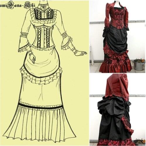 HistoricalCustomer-made Lila 1800S Victorian dress 1860s Civil war Dress Vintage dress Traveling Visiting suit US6-36 V-332