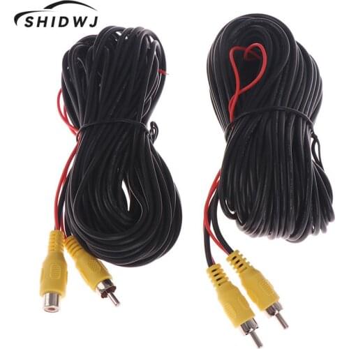 RCA Male Female Car Reverse Rear View Parking Camera Video Extension Cable Cord with Trigger Wire 5 10 15 20 Meters