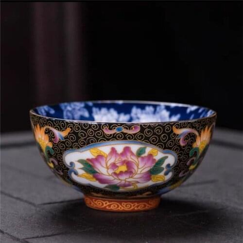 Chinese Enamel Glazed Tea Cup Ceramic Teacup 110ml China Traditional Blue and White Porcelain Coffee Cup Wine Cup