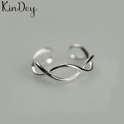 Kindey Bijoux 2020 Simple Style Silver Color Cross Rings For Women Gifts Large Adjustable Finger Rings