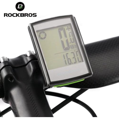 ROCKBROS Cycling Bike Computer Waterproof Bicycle Computer LCD Backlight Stopwatch Wireless Speedometer Odometer MTB Accessories