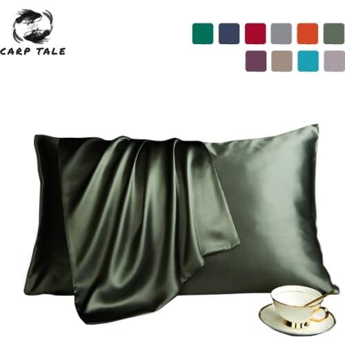 Envelope Mulberry Silk Pillowcase 48*74cm Silk Pillowcase Solid Color Luxury Satin Silk Pillow Cushion Covers For Adult 1/2pcs